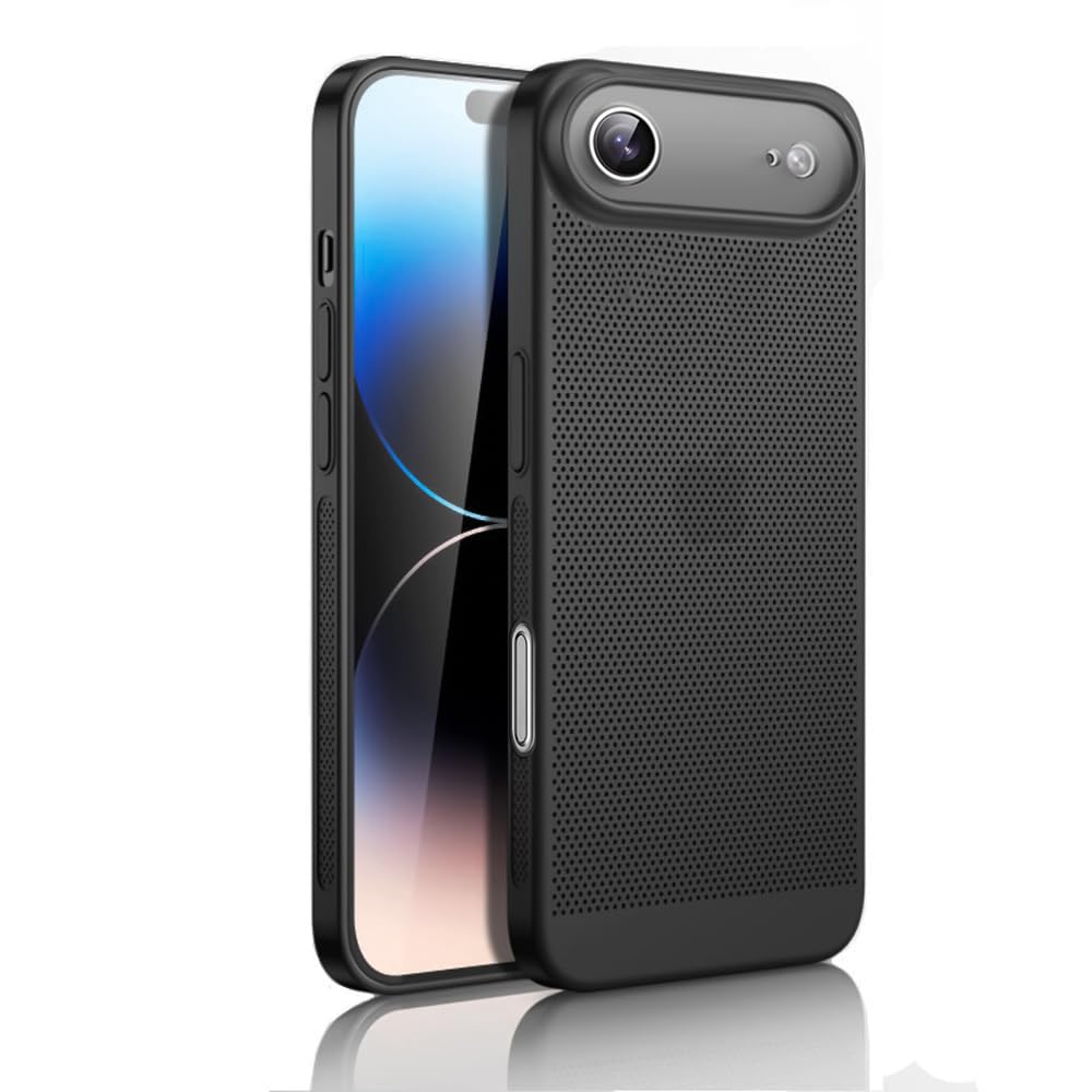 Dl3 Mobilak Case For iPhone 17 Air Heat Dissipation Case with Built-in Camera Lens Protector Slim Fit Breathable Cooling Anti-Fingerprint Hard PC Back Shockproof Cover