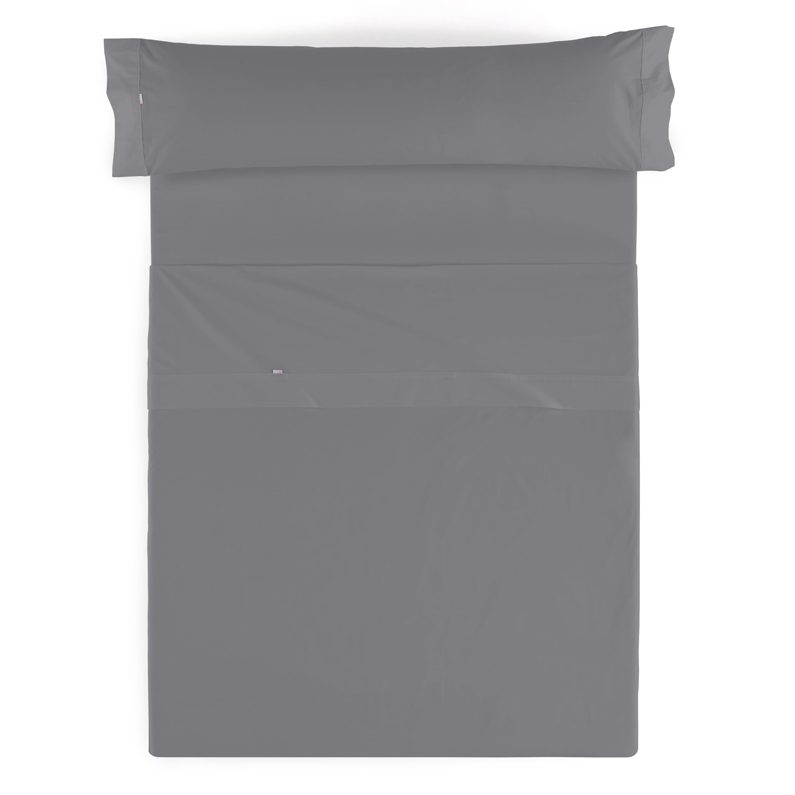 Juego de sábanas de satén color titanio. Cama de 160 cm. 4 piezas