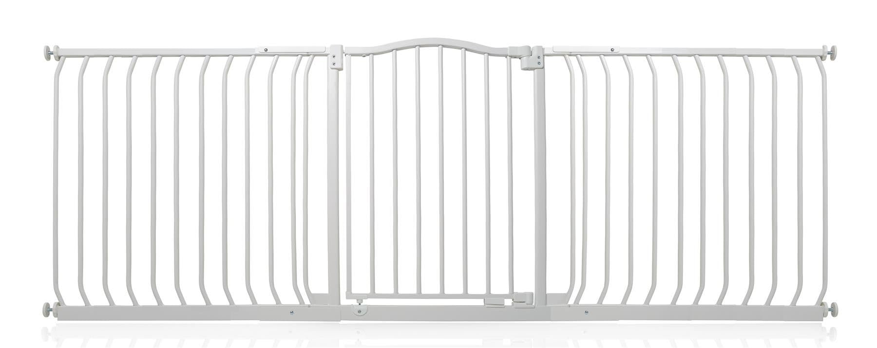 Safetots Matt White Curved Top Safety Gate, 197Cm - 206Cm, Pressure Fit Stair Gate, Baby Gate For Doors Hallways And Spaces, Safety Barrier, Easy Installation