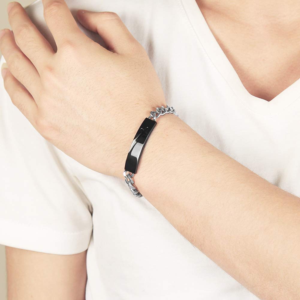 Mode Paar Titan Stahl Armband, Herren Frauen Persönlichkeit Handgelenk Poliert Panzerkette, Exquisiter Schmuck Armreifen Geschenk Exquisit