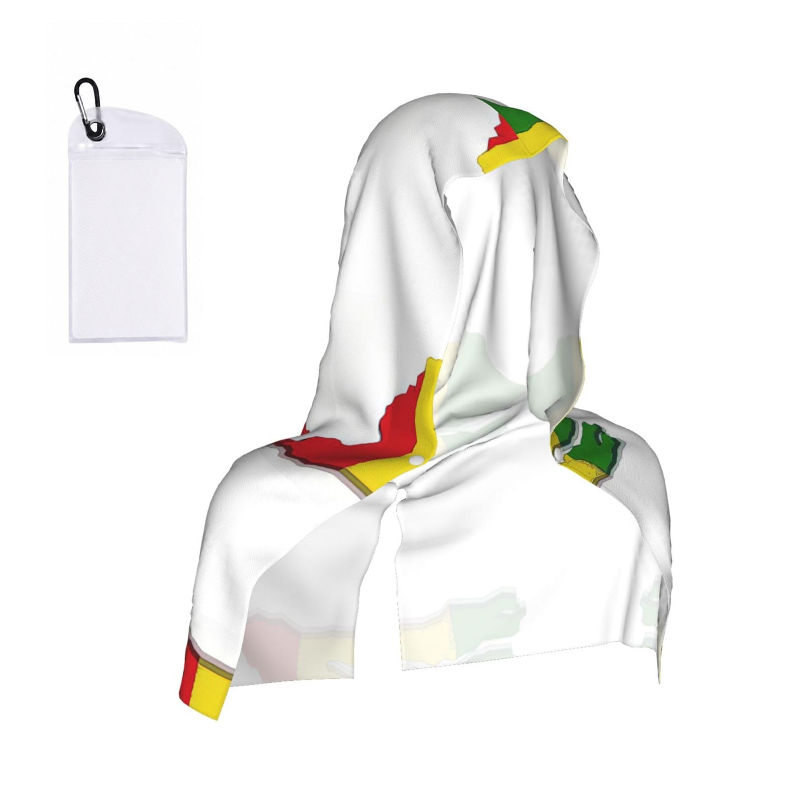 DUWAA Senegal Flag Map Print Cooling Hooded Sports Towel, 30×60cm Quick Drying Summer Cool Head Wrap For Neck And Face