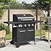 Gecheer Griglia Barbecue a Gas con 5 Bruciatori Nero in Acciaio,P367586 immagine