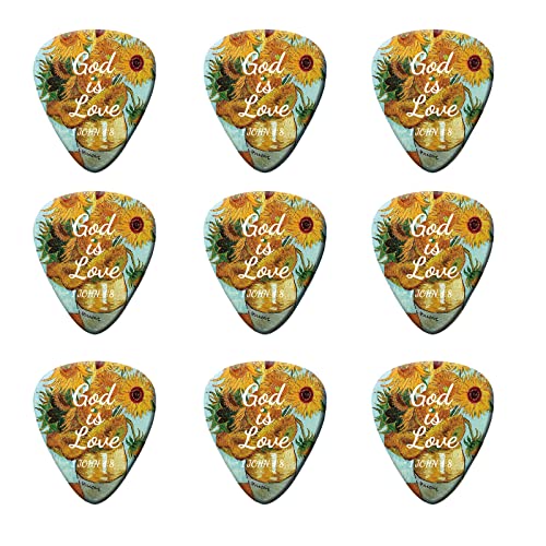 GLOBLELAND Lot de 9 Tournesol Médiators pour Guitare Tournesol Motif Médiators de Guitare 0.71mm Médiators Guitare en… - Les Beatles, Paul McCartney, John Lennon, RIngo Starr, George Harrison GLOBLELAND Lot de 9 Tournesol Médiators pour Guitare Tournesol Motif Médiators de Guitare 0.71mm Médiators Guitare en…