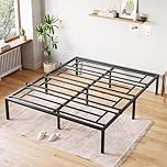Aptliton 4ft6 Double Size Bed Frame, Metal Platform Bed with Heavy Duty Steel Slat Support/No Box Spring Needed/Noise Free/Under-bed Storage/Esay Assembly/Black