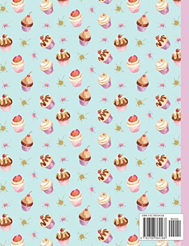 Cupcakes Primary Composition Notebook: Cupcake Gifts: Blank Paperback Story Journal or K-2 Notebook for School: Picture Space And Dashed Midline: 8.5" x 11" image 4