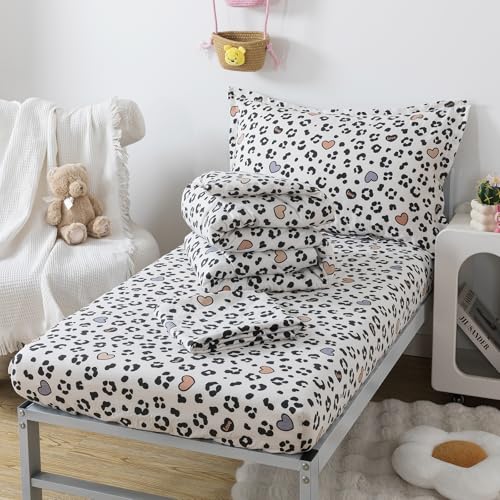 Image of Caressma Cheetah Print Toddler Bedding Set 4 Pieces Kids Comforter Set