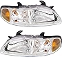 Evan-Fischer Headlight Set Compatible with 2000-2001 Nissan Sentra Left Driver and Right Passenger Side Halogen With bulb(s)