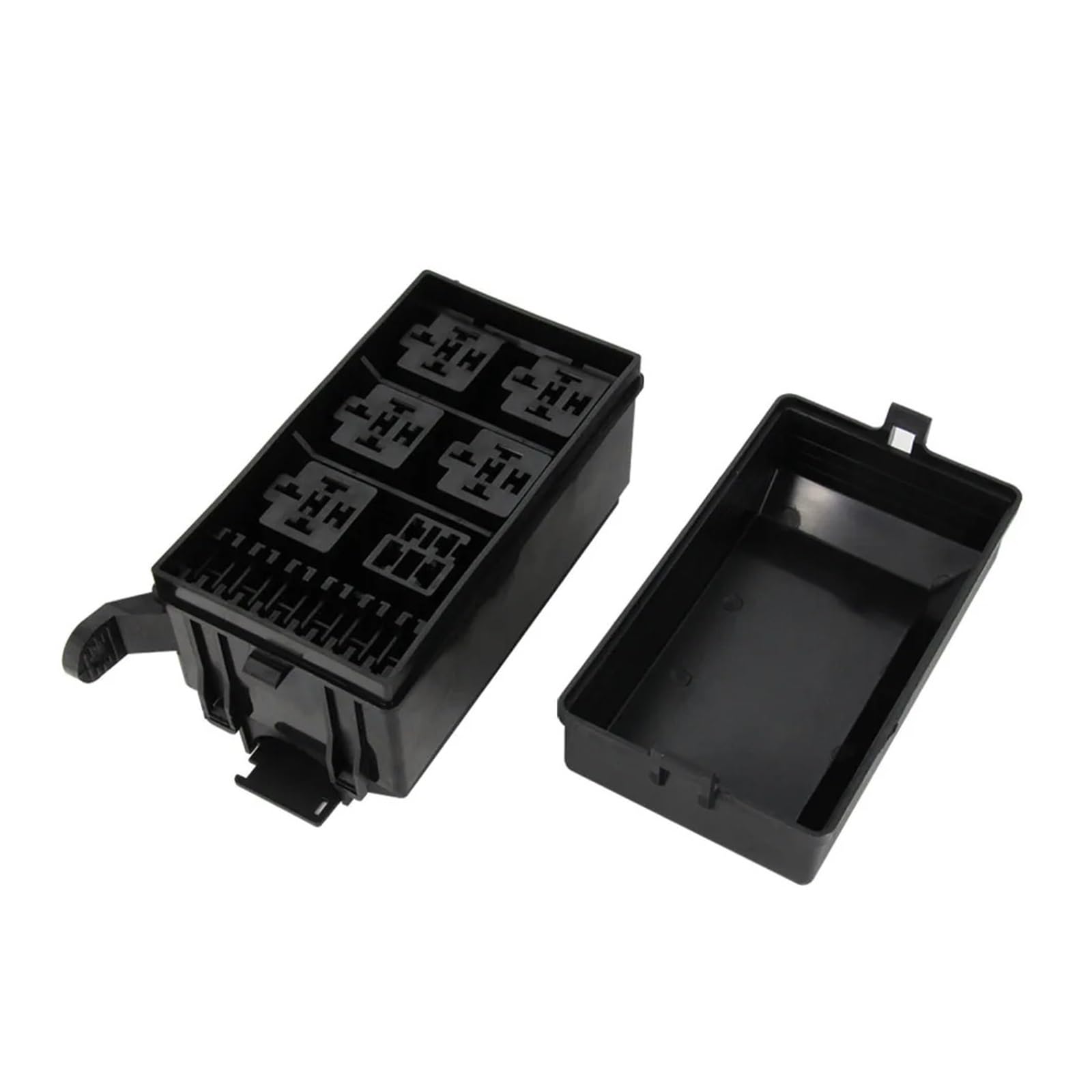 Caja de fusibles con montaje integrado y terminales de automoción
