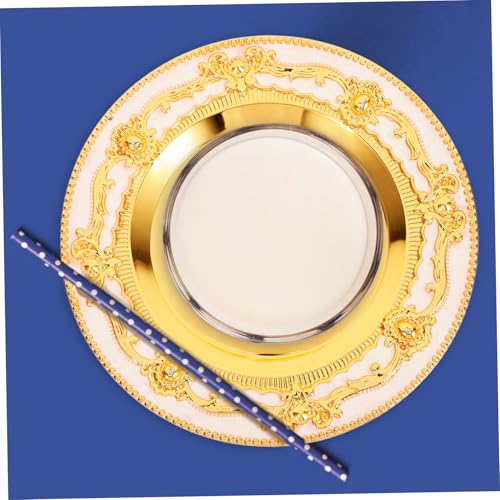 GLEAVI Bandeja De Almacenamiento De Posavasos De Té Tazón Bandeja De Te s Redondas Para Mesa De Centro s Metalicas Decorativas De Mesa De Café Retro Planchar - imagen 4