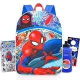 Mochila do Homem-Aranha para Escola – Pacote com bolsa escolar de super-herói de 41 cm, garrafa de água, adesivos, mais | Mochila escolar do Homem-Aranha para meninos, crianças de 4 a 6 anos