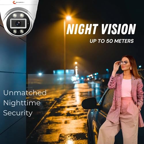 Image of Guard+ Smarthome 5MP Indoor Dome Wired CCTV Ethernet IP Camera for Home, Built in Audio, Night Vision+Star Light, Compatible with ONVIF & Cp Plus NVR, 2 Year Warranty (S-5 MP Dome IP Camera)