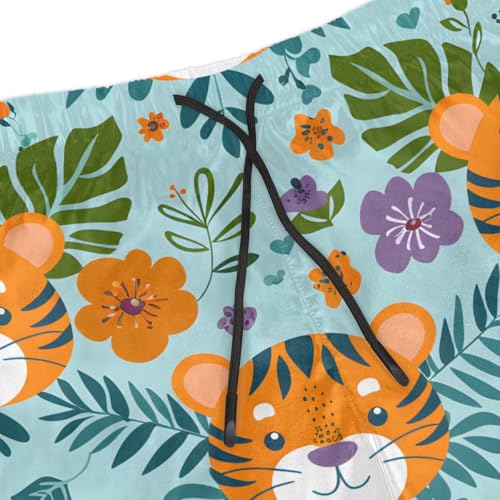 Men's Swim Trunks Size S Dorky Tiger with Mesh Lining Soft Breathable Quick Dry Beach Shorts Apricot Yellow4