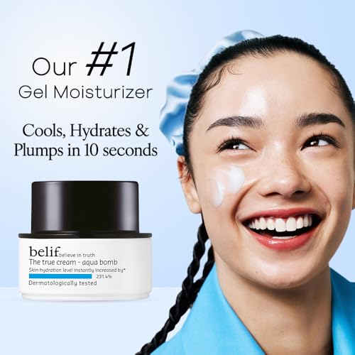 Image of Belif The True Cream Aqua Bomb, Hydrating Moisturizer for Face | 48 hours long lasting Hydration | Ultra-lightweight, gel-cream | For Normal, Combination, and Oily skin types | Korean Skin Care Products | (10 ml)