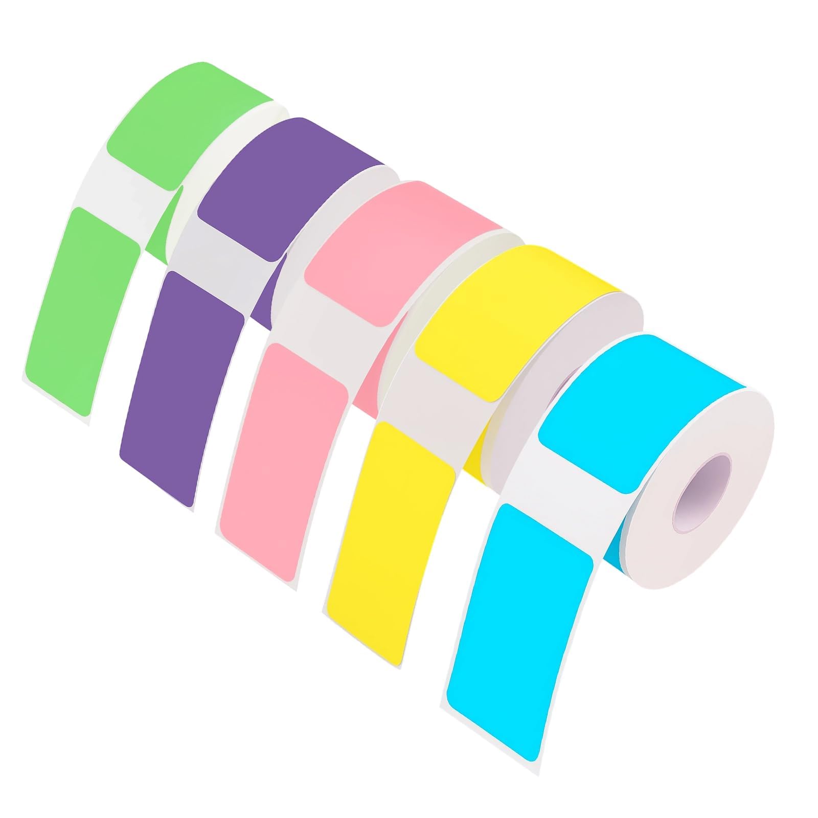 5 Rolls of Nelko P21 Labels, Coloured Label Tapes, 12 x 40 mm, Ideal for Nelko Label Printers and Niimbot D110, Practical Catasymbol Labels for Office and Household