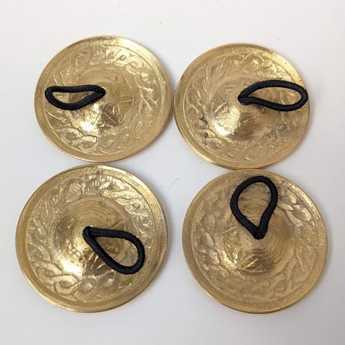 4 Pcs/2 Pairs Professional Belly Dancing Brass Finger Zills, Finger Cymbals Original from Turkey (Medium- 5cm)