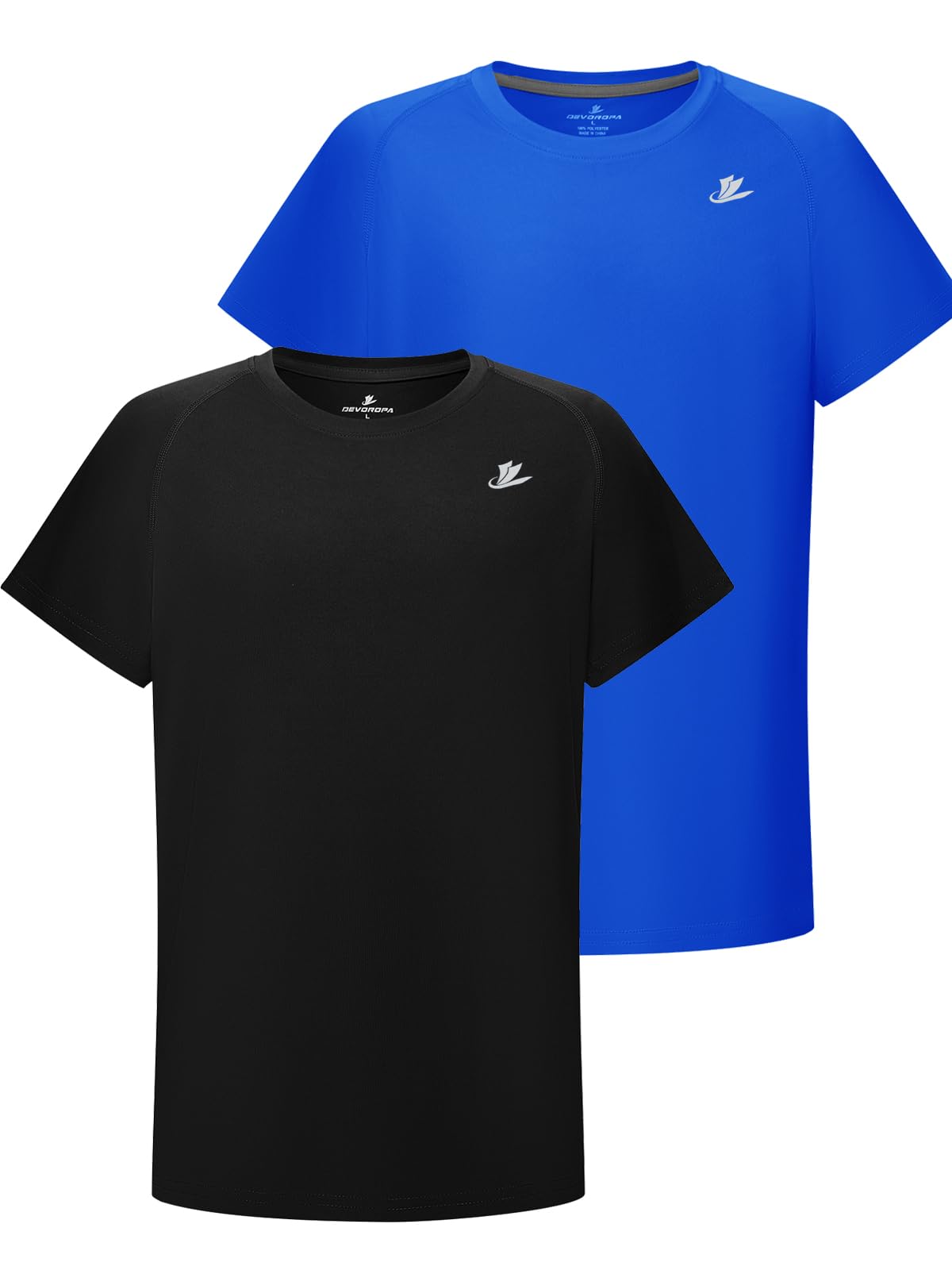 DEVOROPA Youth Boys Compression Shirt Long/Short Sleeve Football Baseball Undershirt Quick Dry Kids Sports Baselayer Crewneck