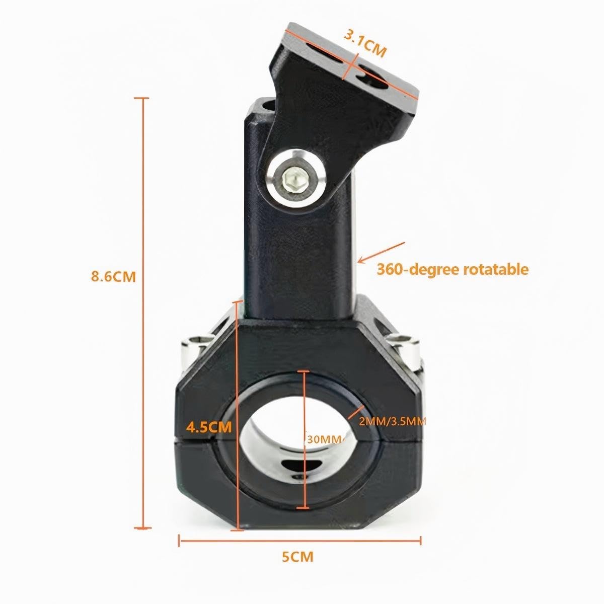 2 Pezzi Staffe di Montaggio per faretti Staffe per faretti per Moto Supporto per Morsetto per fari Regolabili in Alluminio per motociclette