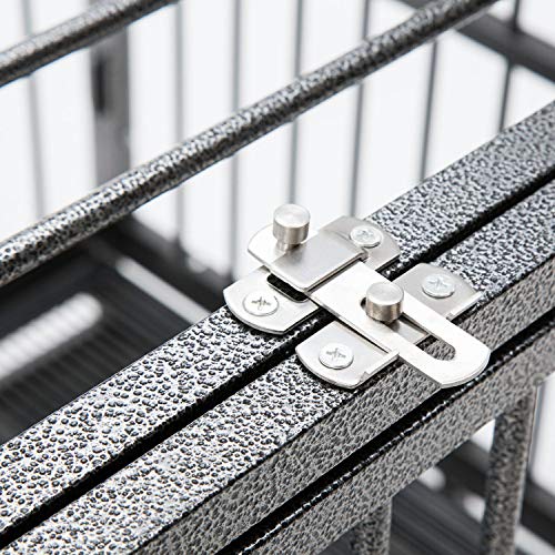 Walnest 48 Inch Heavy Duty Dog Crate, Dog Kennel For Large Dog With Lockable Wheels Removable Tray, High Anxiety Double Door Dog Crate Silver #TOP5