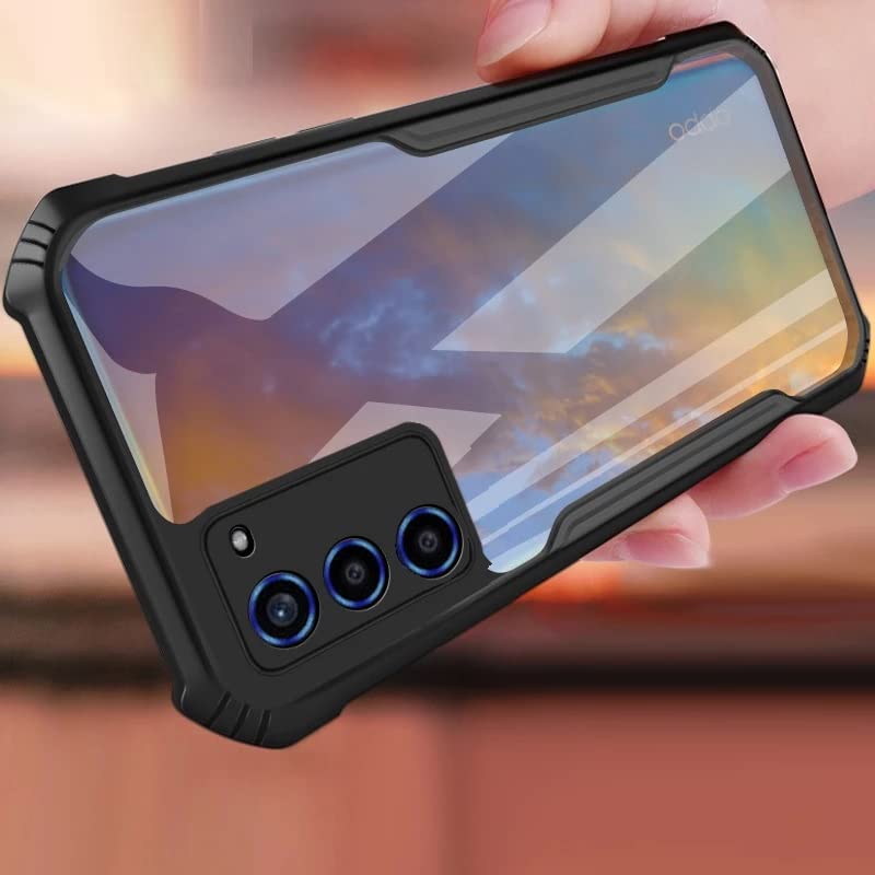REALCASE Oppo A53s 5G Back Cover Stylish | Crystal Clear Acrylic Soft Transparent TPU | Shock Proof Bumper Back Cover Case for Oppo A53S (X-Black) (B09FXPHQXS) Amazon Price History, Amazon Price Tracker