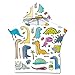 wetry - Bebé Albornoz Impresión de Dinosaurio Zoológico Poncho con Capucha Microfibra Toalla para Infantil 60 * 60cm