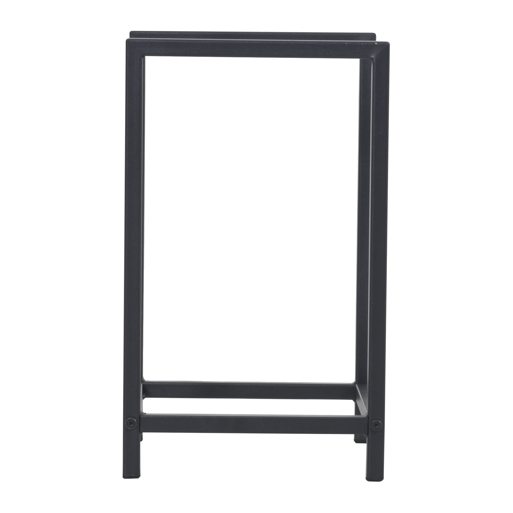 [en.casa] Range-Bûches pour Usage Intérieur Extérieur Porte-Bûches Design Support Rangement Bois de Chauffage Acier Laqué 40 x 30 x 50 cm Noir