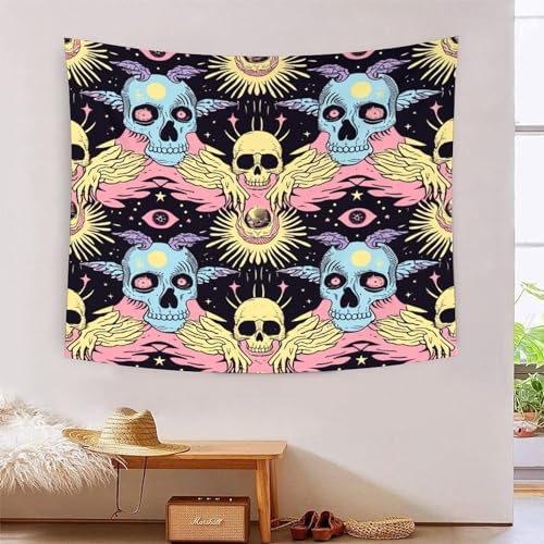 Tapisserie crâne 3D tenture murale tissu salon chambre 180x230
