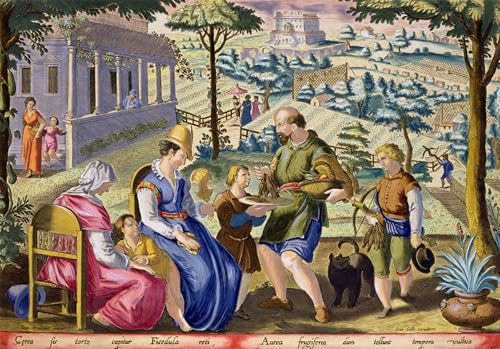 Frontispice de Vermis Sericus gravé par Jan Van Der Straet affiche toile 60x90cm