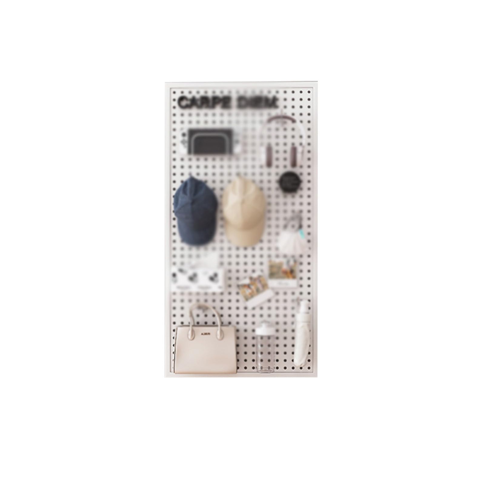 Estante de exhibición Organizador de Tablero Perforado para Pared, Kits de Paneles de Tablero Perforado de Metal Grande para Dormitorio, Cocina, Garaje, lavandería y baño (Blanco,