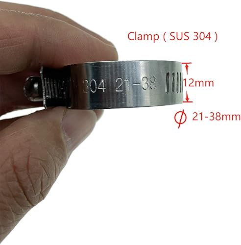 Miniatura 3 de Tapa de refrigerante de silicona reforzada universal azul de 1-18 pulgadas (1.102 in) con abrazadera para calentador de derivación Puerto de agua de