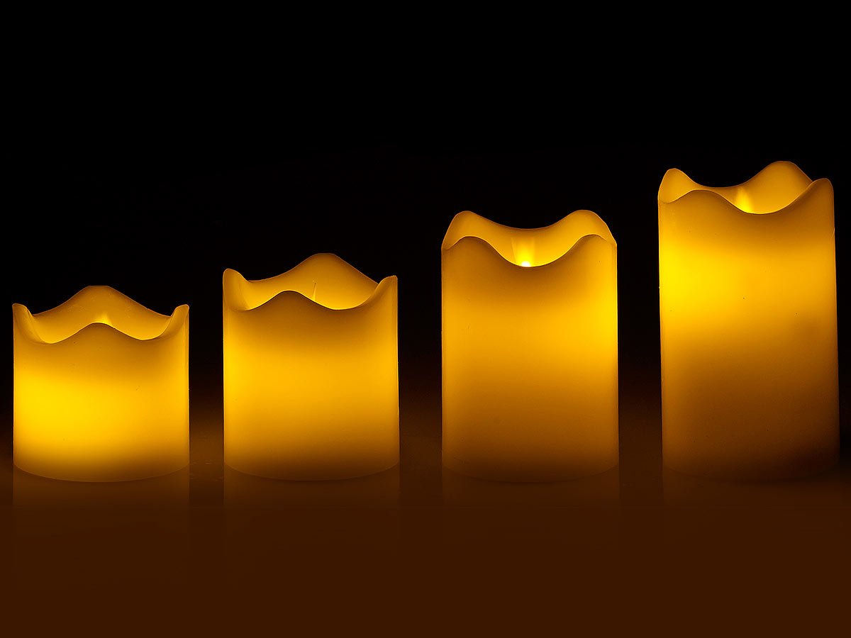 Bougie LED Cire Ivoire 18cm, Flamme Vacillante, Timer, Lotti