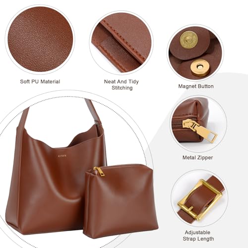 Bolso Tote de Mujer en Cuero Vegano Marrón ICOLRAE miniatura 6