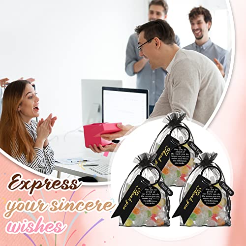 Yinkin 108 Pcs Employee Appreciation Gifts Set Coworker Gifts 36 Keychain 36 Organza Bags and 36 Thank You Cards for Coworker
