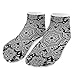 LITPUZC Women's Fashion Ankle Socks Funny Running Low Cut Socks Traditional Floral Paisley Bandanna Pattern No Show Athletic Sock Soft Breathable Crew Sock 5 Pairs