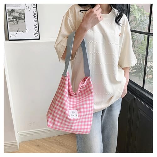 Checkered Crossbody Bag Gingham Shoulder Tote Bag for Women Casual Checkered Canvas Hobo Purse Vintage Plaid Slouchy Alt Bags2