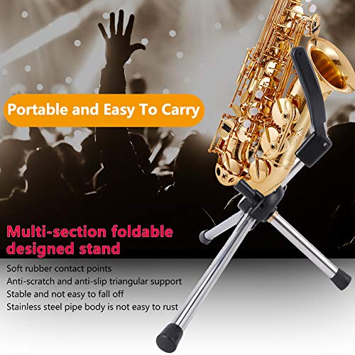Bality Saxophone Stand, Multi Section Foldable Alto Saxophone Stand Soft Rubber Triangular Support Foldable Saxophone Bracket Portable Anti Slip Tenor Sax Stand (Balityx850H2Mgtk3899) #TOP1