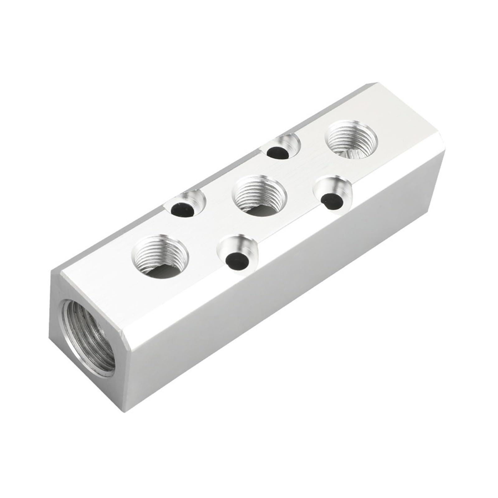 Sistema de lubricación de válvulas Divisor de aluminio, puerto de rosca pt de 1/2 ", 2, 3, 4, 5, 6, 7, 8, 9, 10 vías, conector distribuidor de colector de aire neumático 1/4(SY40 9 Way 11 Port)