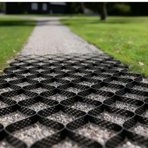 40ft x 4ft 2-Inch HDPE Heavy Duty Ground Grid. for driveways, Parking, shed Bases & Soil stabilization.Lawn & Gravel Paver for Heavy Load Support & Erosion Control.