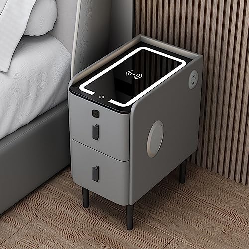 Table de chevet moderne avec verrouillage d'empreintes digitales et finitions luxe