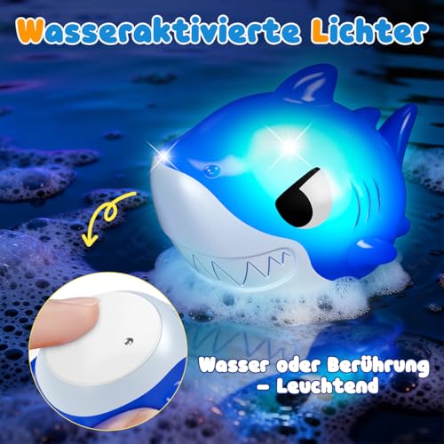 Badespielzeug Baby, Badewannenspielzeug, Baby ab 1 Jahr, Leuchtet Sensorik Wasserspielzeug Kinder, Flottendes Poolspielzeug, Niedliches Wasser Spielzeug, Schwimmbad Spielzeug