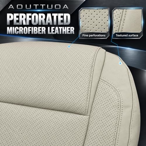 AOUTTUOA Driver Side Bottom Seat Cover Replacement Microfiber Leather Light Gray Compatible with Ford Explorer Limited Sport 2011-2015 Front Seat Cushion Cover Waterproof Custom Fit by AOUTTUOA - Used condition - Image 3