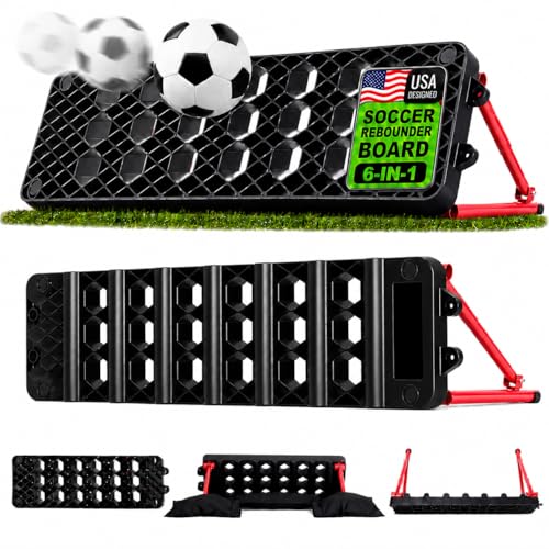 ZEALFEEL Soccer Rebounder Board, 6-in-1 Rebound Modes Portable Dual Surface Soccer Wall with...