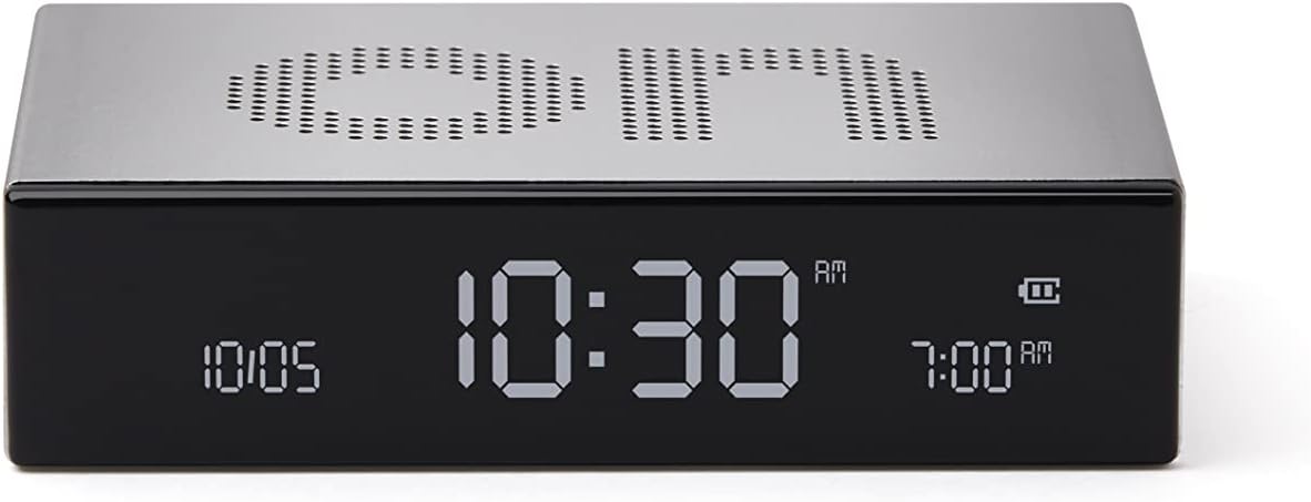 Lexon FLIP Premium LCD Alarm Clock Aluminium Poli