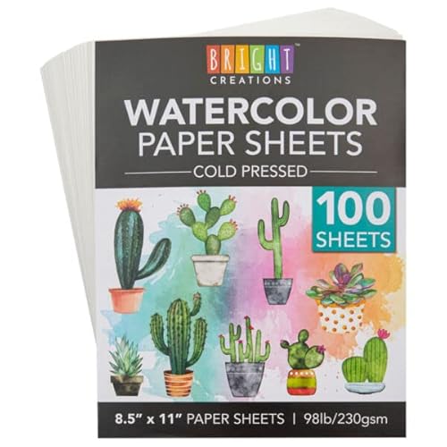 for 100 SheetsÂ 8.5x11 in Cold Press Watercolor Painting PaperÂ for Beginners, Artists Supplier for Home DÃ©cor