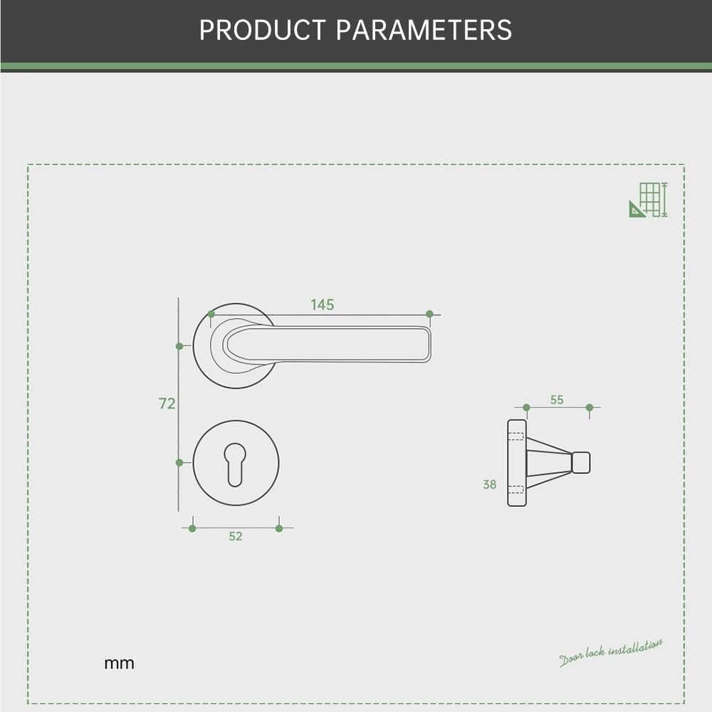 Door knob Door Handles Key Interior Door Knobs Privacy Doors Lever Locksets for Bedroom Bathroom Heavy Duty White(Silent Model)