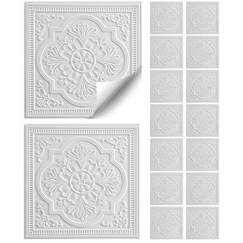Baldosas de techo impermeables y decorativas de espuma con instalación autoadhesiva limpia 2