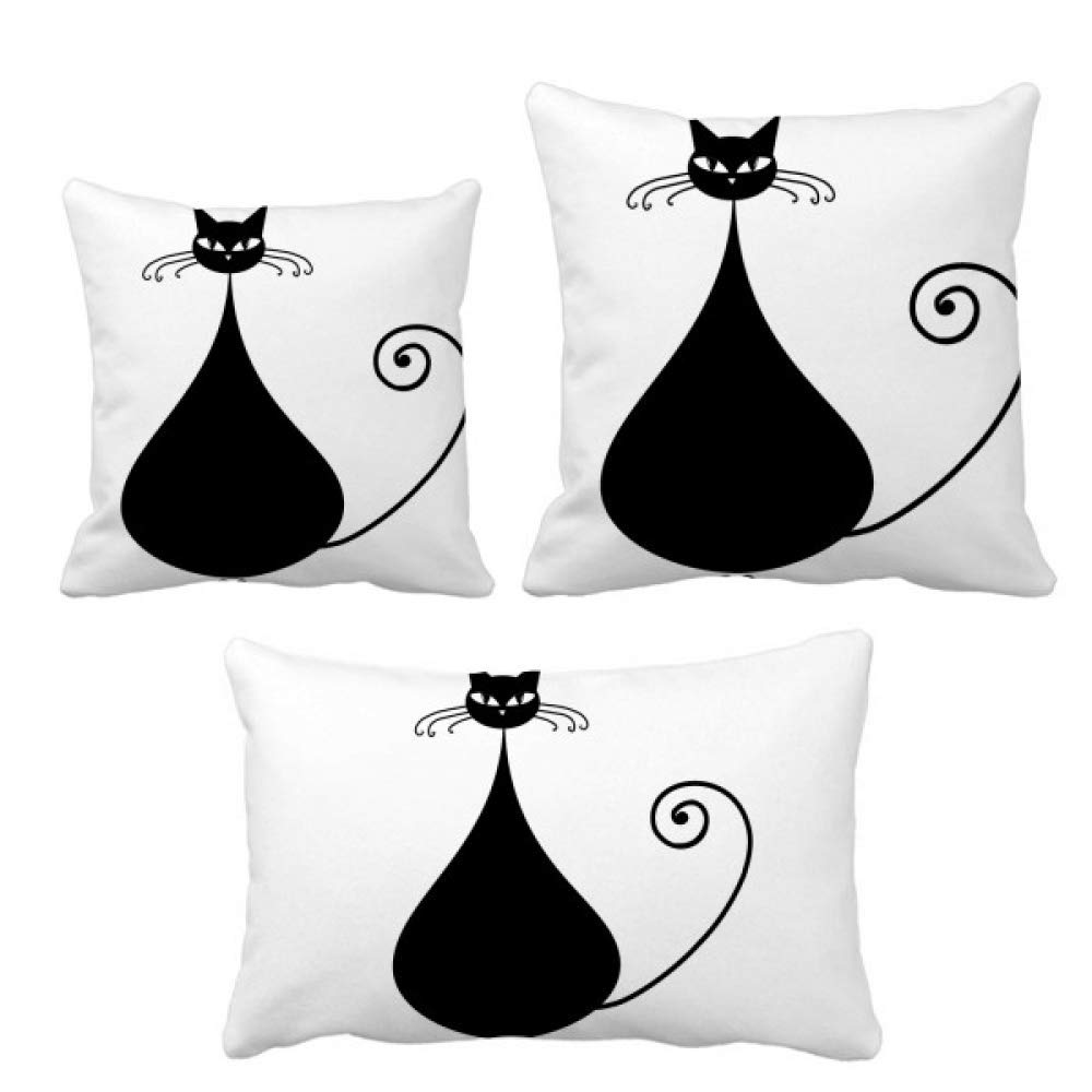 Housse de coussin Halloween chat noir DIYthinker anti-poussière lavable