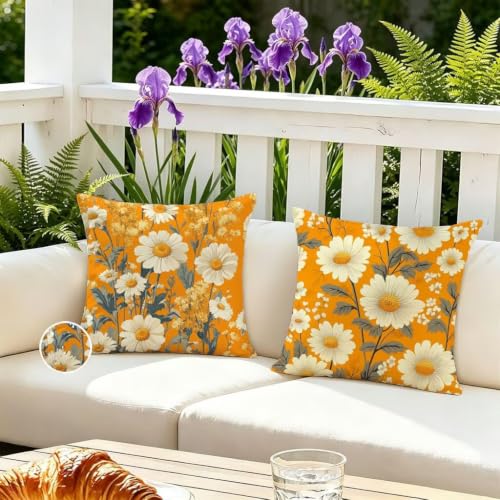 Housse coussin extérieur imperméable velours orange k-113 lot de 2 - 3