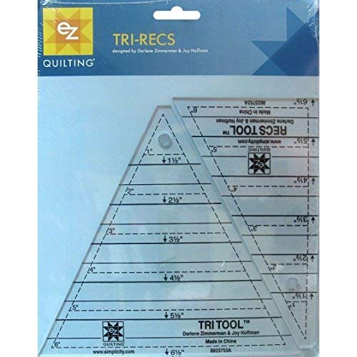 EZ Quilting Tri-Recs Tools Acrylic Template, Clear, 6 inch