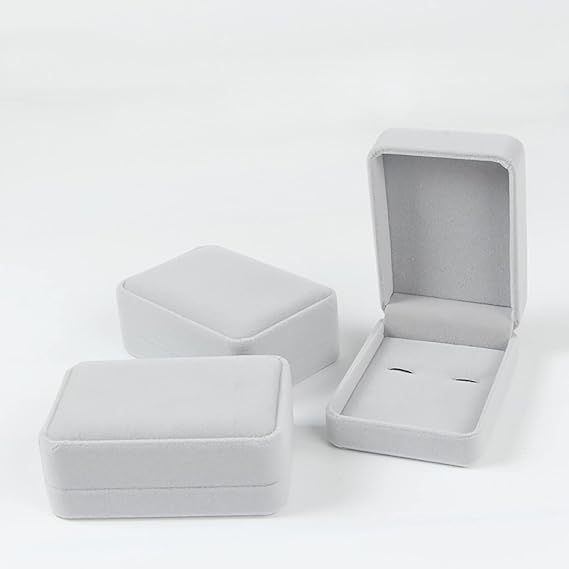 Cufflink box Cufflink Box Grey Velvet Interior Organizer Cufflinks Jewellery Storage Case