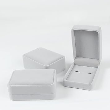 Cufflink box Cufflink Box Grey Velvet Interior Organizer Cufflinks Jewellery Storage Case